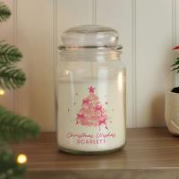 Personalised Pink Christmas Tree Large Jar Candle  Extra Image 3 Preview